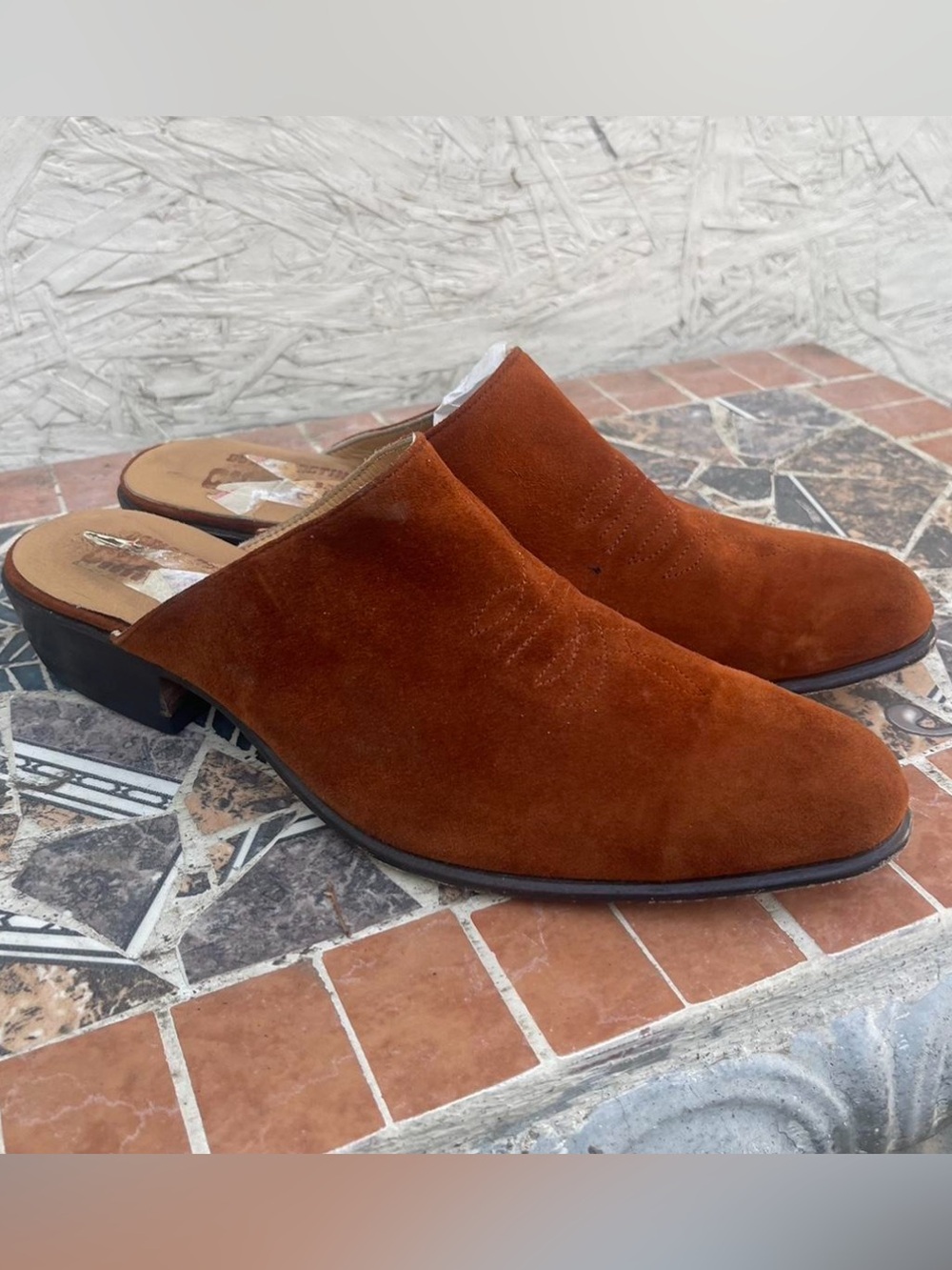 Women's Camila Suede Slip-On Mules in Rich Rust Brown